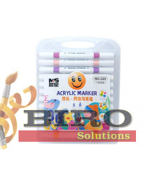 Marker Acrilic cu vârf dublu, 36 culori, cutie plastic, ML49-10
